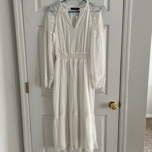 White calf length dress